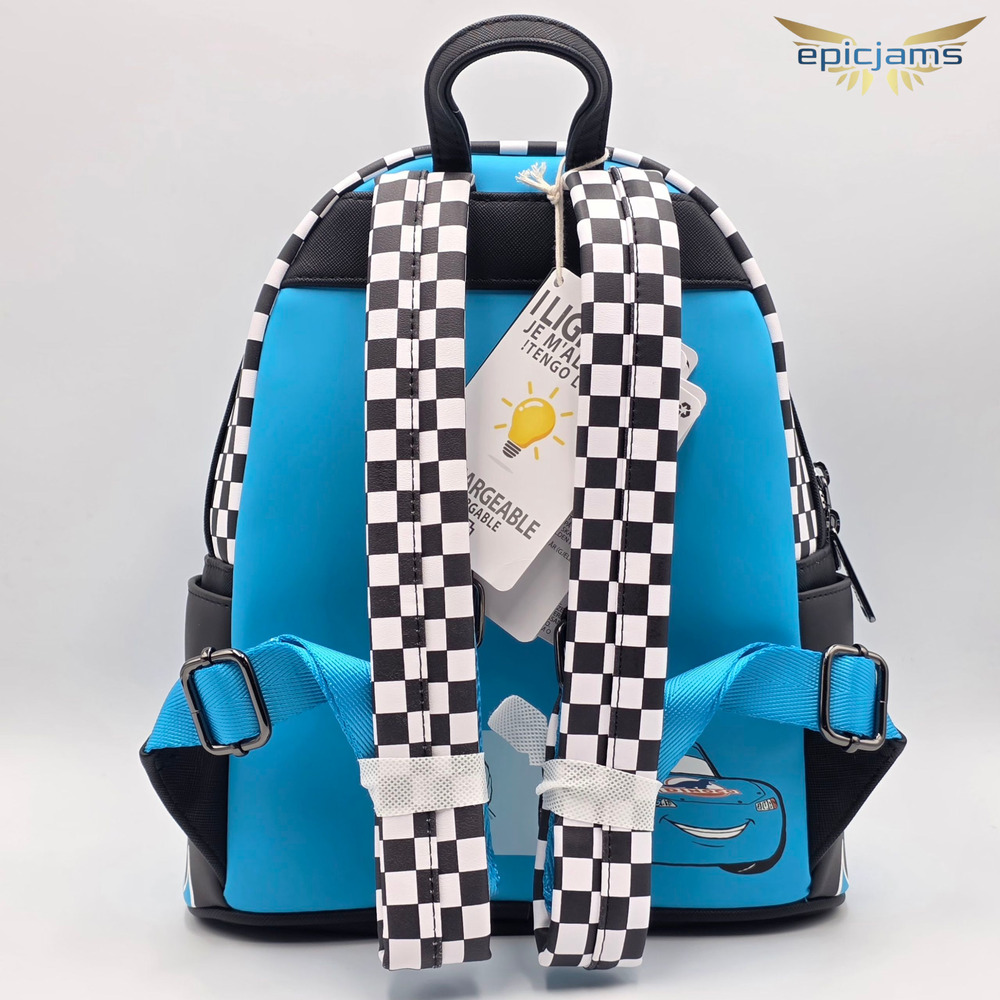 Loungefly Disney Pixar Cars Lightning McQueen Dinoco Light-Up Mini Backpack - Picture 5 of 9